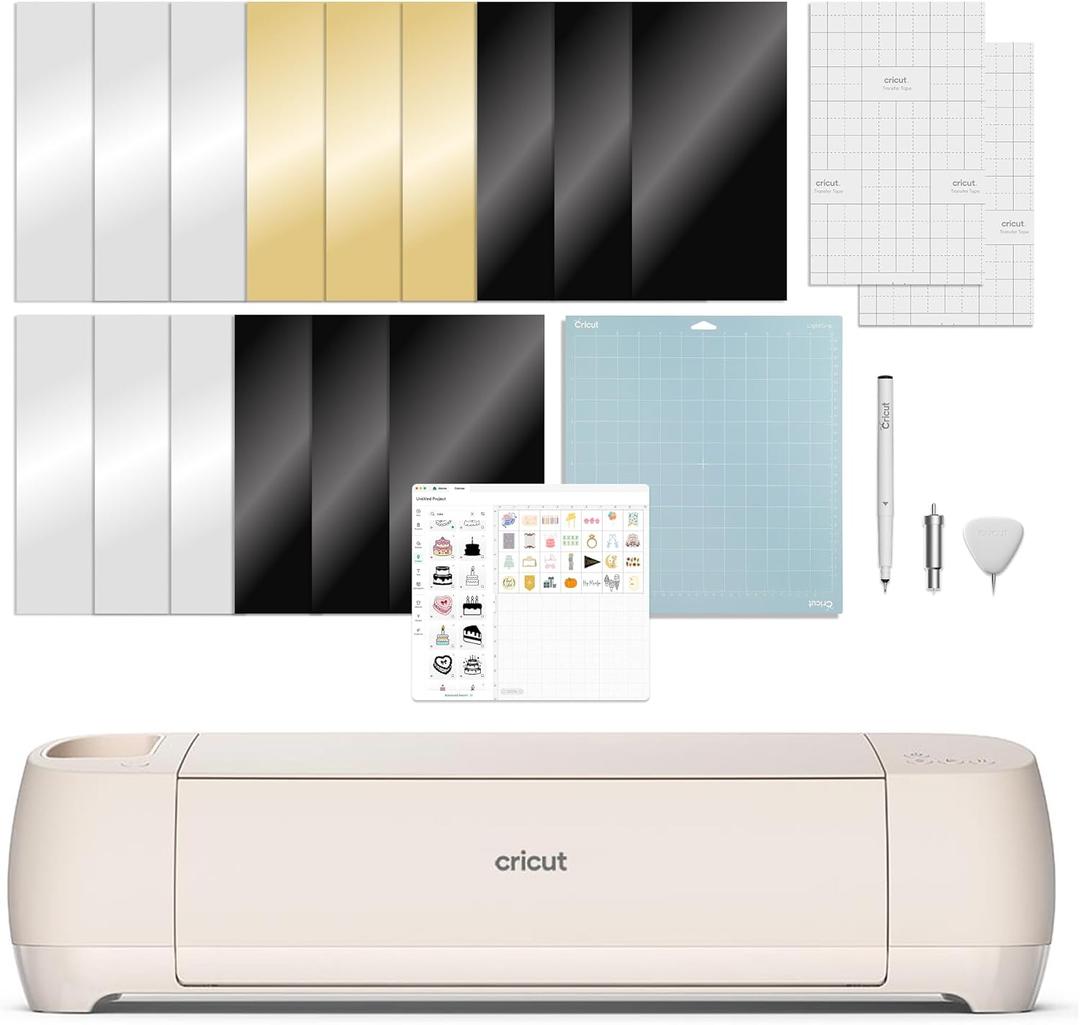 Cricut Explore 4 - Smart Cutting Machine (Seashell) | Digital Content Bundle - Includes 30 Images in Design Space App