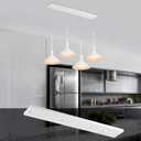 Four Pendant Light Linear Canopy Accessory Light Kit, 38 inch Flush Mount Cluster Canopy, Hanging 4 Lights with One Outlet Box for Kitchen Island, Mounting Hardware Included, Matte White