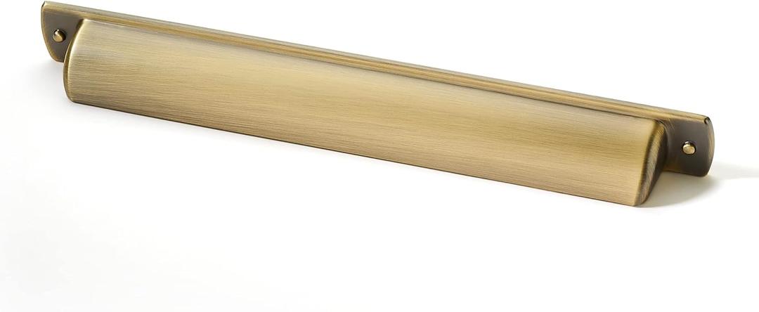 khtumeware 6 Pack 7" Drawer Pulls Brushed Antique Brass Cabinet Cup Pulls Kitchen Hardware Cabinet Handles Drawer Handles Knobs 7 inch Hole Center