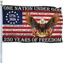 250 Year American Anniversary Flag 3x5 Ft 250 Merchandise Decorations Betsy Ross 250th Anniversary USA Flag 4th of July We The People 1776 Patriotic American Flags for Outside House Banner