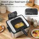 OSTBA Electric Deep Fryer with 3 Baskets, 1700W Stainless Steel Oil Fryer, 4.75QT Countertop Fryer with Adjustable Temperature, Viewing Window, Odor Filter & Removable Oil Container