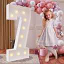 imprsv 4FT Marquee Numbers,DIY Light Up Numbers for 7th Birthday Decorations, Party Party Decorations,Anniversary Party Decor,Mosaic Number for Balloons Number 7,Pre-Cut Foam Board Kit
