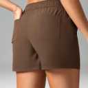 Colorfulkoala Womens Mid-Rise Casual Shorts with Adjustable Waistband 4 Pockets 3.5" Inseam for Lounge Running Strolling (Black)