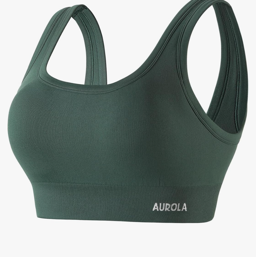 AUROLA Power Sports Bras for Women - Push Up Workout Bra Square Neck Yoga Bra Padded Low Impact Gym Bra Crop Top. Size XS