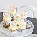 56 Pcs Easter Edible Cupcake Toppers with Bunny Egg Decorations for Birthday, Rabbit Theme Party and Baby Shower Party (Style 1)