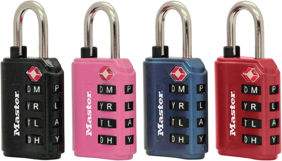 Master Lock 4691DWD TSA Approved Set Your Own Word Combination Lock,1 Pack, Colors May Vary
