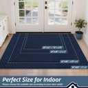 BEQHAUSE Dirt Trapper Door Mat Non-Slip Entryway Rugs Stain Resistant Absorbent Dog Doormats Woven-Look Washable Welcome Floor Doormat for Front Back Door, Dirty Wet Shoes & Paws, 20" x 32", Blue