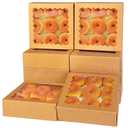 qiqee Auto-pop Up 90pcs Brown Pastry Box With Window Donut Pie Boxes 8"x8"x2.5" Bakery Box
