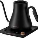 INTASTING Electric Kettle, Gooseneck Electric Kettle, 1 Precise Temperature Control, Stainless Steel Interior, Quick Heating for Pour Over Coffee, Tea & Boiling Water, 0.9L (Black)
