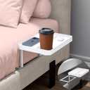 KIWIFOTOS Raised Bedside Shelf for Bed Tray Table Under Mattress for Box Spring Plate Platform Bed Nightstand Shelf Bedside Caddy College Dorm Room (12.91 x 9.25 x 1.18")