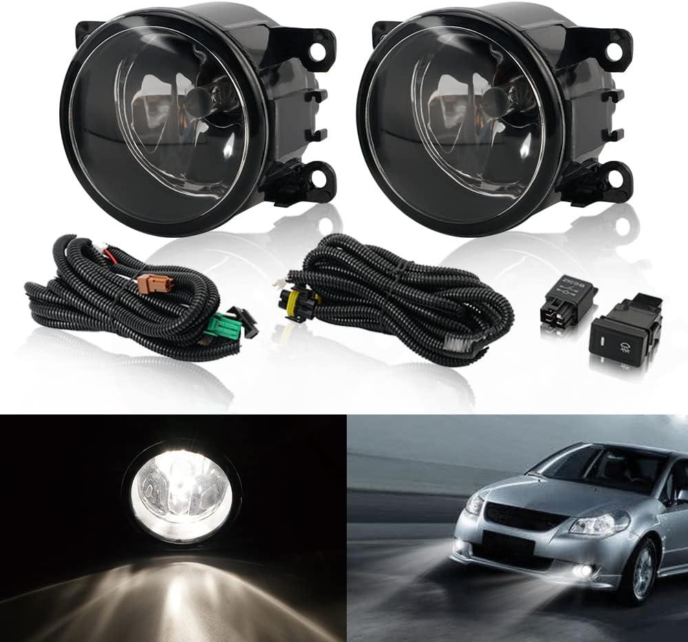 Bevinsee Front Fog Light Lamp Kit & Bulbs Compatible with Suzuki Grand Vitara 2006-2012 SX4 4Dr 2008-2012 Swift Pair Fog Light Assembly