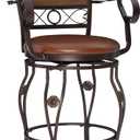 Powell Company Big and Tall Copper Stamped Back Barstool with Arms Bar Stool, Bronze