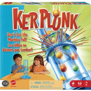 Mattel KerPlunk Kids Game, Easy-to-Learn Family Game for 2 to 4 Players, Don't Let The Marbles Fall
