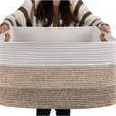 OIAHOMY Large Blanket Basket, 22x17x12 Rectangle Woven Baskets, Nursery Blanket Storage Living Room, Toy Storage With Handle, Large Baskets for Organizing-Gradient Yellow