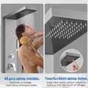 ROVOGO Shower Panel Tower System cUPC Certified, High Pressure Rainfall Shower, Body Jets, Handheld and Tub Spout, 46.5 in. Shower Column Stainless Steel, Brushed