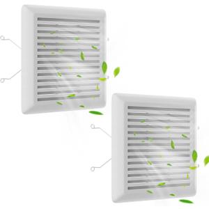 C350GN Bathroom Plastic Grille Cover with Springs for Broan-NuTone 695 and 696N Ventilation Fans, S97017068 Replacement for Broan-NuTone Wall-Mount Exhaust or Bathroom Vent Fan Grille, 2 Pack