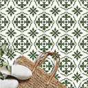 MORCART 7.87" x 7.87" Peel and Stick Floor Tile, 20 PCS Self-Adhesive DIY Vinyl Flooring, Removable and Waterproof Tile Sticker for Bathroom, Kitchen, Wall, Bedroom, Stairs (Green Retro Design)