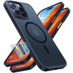 TORRAS Stronger Magnetic & Shockproof for iPhone 16 Pro Case, Military Grade Drop Protection, Compatible with MagSafe, Cover for iPhone 16 Pro Case Slim Anti-Scratch, Translucent Matte Black