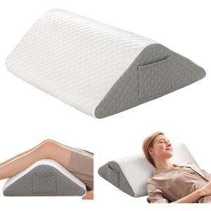 Knee Wedge Pillow, Leg Elevation Pillows for After Surgery, Triangle Pillow Wedge for Ankle Support, 8'' Height Foam Wedge Pillow for Back Pain Relief & Enhanced Circulation in Ankles and Legs Knee Wedge Pillow, Leg Elevation Pillows for After Surgery, Triangle Pillow Wedge for Ankle Support, 8'' Height Foam Wedge Pillow for Back Pain Relief & Enhanced Circulation in Ankles and Legs