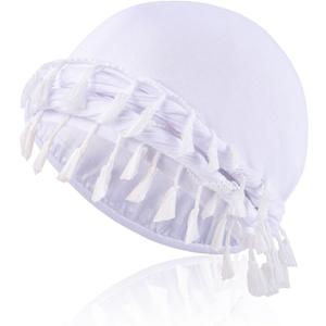 2 x Satin Lined Turban with Long Twist Straps Tassels Silky Head Wraps for Men Women Halo Head Scarf Sleeping Bonnet