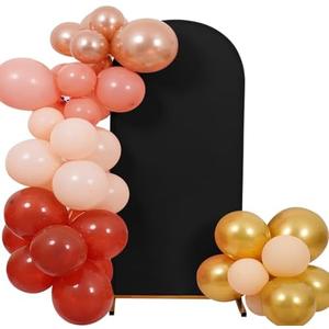 Peomeise 8FT Wedding Arch Cover，Black Arch Backdrop Cover Stretchy Spandex Backdrop Stand Covers for Birthday Party Ceremony Banquet Decor