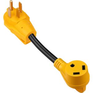 50 Amp to 30 Amp RV Adapter - Heavy Duty Dogbone Electrical Converter Cord with LED Power Indicator & Easy Grip Handle - NEMA 14-50P Male to TT-30R Female for Campers & Travel Trailers (125V/3750W)