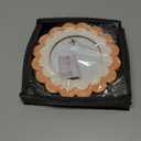 Handicrafts Home 4x4 Picture Frame  Scalloped Rose Glow Resin Inlay  Handmade Decorative Nursery Inspired Decor Round Frame for Desk or Shelf, Boho Home Decor, Farmhouse Style, Gift for Mom to Be