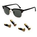 Ray Ban RB3507 RB2716 RB3016 Clubmaster Replacement Back Side Lenses Screws 4 with Screwdriver 1 (Golden, Temple Hinge Screws)