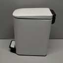 TIPGO Slim Bathroom Trash Can with Lid Soft Close, Step Pedal, 6 Liter / 1.6 Gallon Stainless Steel Trash Bin, Small Garbage Cans for Bedroom, Office, Kitchen (White)