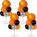 4 Sets Basketball Party Balloons Stand Kit with Basketball Foil Balloons Sport Theme Party Ball Balloon Centerpiece for Tables for Sports Themed Birthday Baby Shower Decoration