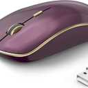 JOYACCESS J Wireless Mouse for Laptop, 2.4G Slim Wireless Silent Mouse, Portable Wireless Computer Mouse, 3200 DPI, USB Wireless Mouse for Desktop, Notebook, Chromebook, PC (Wine Red)