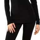 Midweight Merino Wool Base Layer Women Set, Moisture Wicking Warm Women's Thermals Top and Bottom for Ski Snowboard (Medium, 250 Black Set)