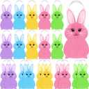 Chunful 20 Pieces Easter Non Woven Gift Tote Bags, Easter Bunny Treat Goodie Bags Bulk with Handles for Kids Egg Hunt Party Favor Supplies(Bunny Style)