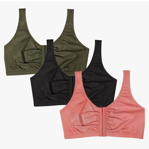 Fruit of the Loom Women's Front Close Sports Bra - Cotton Blend, Easy Fit & Built-Up Support 36