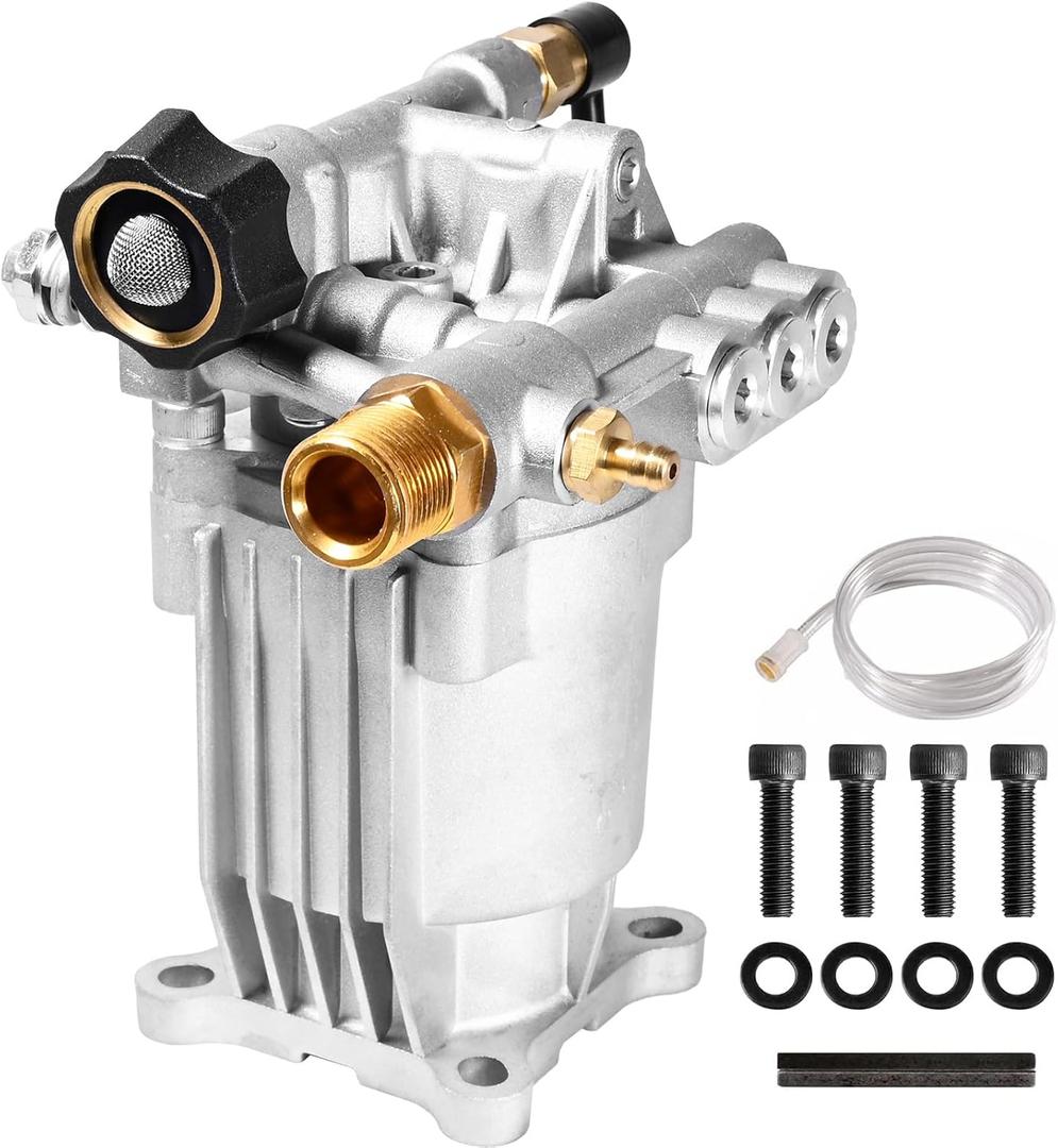 YAMATIC 3/4" Shaft Horizontal Pressure Washer Pump 3400 PSI 2.5 GPM Replacement Pump for Power Washer Compatible with Homelite, Troybilt, Simpson, Karcher, Honda GC160 GC190, AR RMV 2.5G30 YAMATIC 3/4" Shaft Horizontal Pressure Washer Pump 3400 PSI 2.5 GPM Replacement Pump for Power Washer Compatible with Homelite, Troybilt, Simpson, Karcher, Honda GC160 GC190, AR RMV 2.5G30