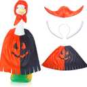 Tuhangcc Halloween Goose Outfits Set,Fantastic Pumpkin Goose Costume,Adjustable headscarf and cloak for 23" Goose Outdoor Patio Yard Lawn Decoration and Halloween party