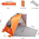Oileus XX-Large Beach Tent Sun Shelter for 5-6 Person Portable Sun Shade Instant Pop Up Tent for Beach with Carrying Bag, Stakes, 6 Sand Pockets, Anti UV for Fishing Hiking Camping, Waterproof