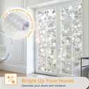 Window Privacy Film, Stained Glass Window Films, 3D Pebble Rainbow Windows Cling Decorative Decals, Sun Blocking Windows Stickers Static Cling Door Covering (23.6" x 78.7")