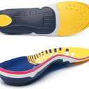 Plantar Fasciitis Relief Arch Support Inserts Flat Feet Orthotics para Orthopedic Insole Men Women Absorb Shock Supination Correction Standing All Day Boot Work Shoe Insoles Size (9-9 1/2) (Yellow)