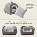 Cat Bed Cave-Cat Beds for Indoor Cats, Kittens and Small Pets, Soft and Warm Cats House Tent Bed, Foldable and Washable with Removable Cushioned and Anti Slip Bottom, Grey 15inches, Size: 15"D x 15"W x 15"H