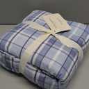 Laura Ashley - Flannel Sheets Queen Size, Anti-Pilling & Wrinkle Resistant Cotton, Touchably Soft for All-Season Comfort - Bed Sheets with Matching Pillowcases & Fitted Sheet (Mulholland Plaid Blue)