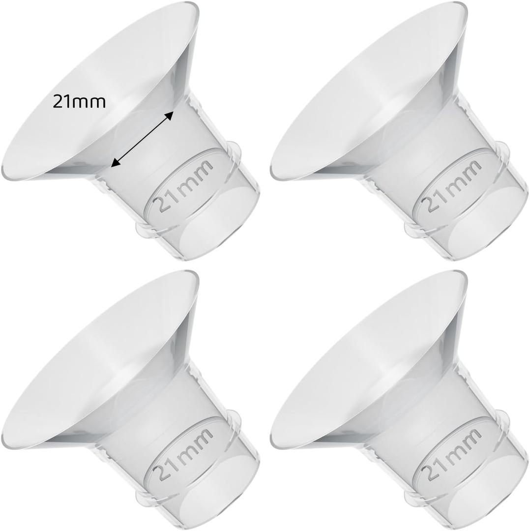 Flange Inserts 21mm Compatible with Medela/Spectra/TSRETE/Elvie/Momcozy/Bellababy Breast Pump 24mm Shields/Flanges, Reduce 24mm Nipple Tunnel Down to 21 mm, 4PCS