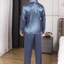 Men's Silky Satin Pajama Sets Mens Sleepwear Big and Tall Pajamas for Men Loungewear Summer Pjs Lounge Set M-5XL (Gray, M)