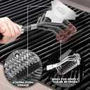 Grill Brush and Scraper Bristle Free  Safe BBQ Brush for Grill  18'' Stainless Grill Grate Cleaner - Safe Grill Accessories for Porcelain/Weber Gas/Charcoal Grill  Gifts for Grill Wizard