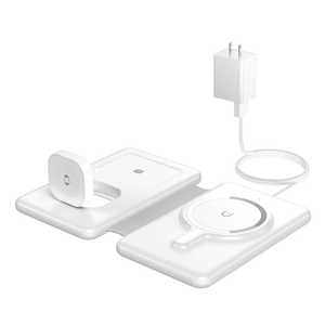 Magnetic Wireless Charger for iPhone: 3 in 1 Travel Charging Station for Apple Devices for iPhone 17 Air 16 15 14 13 12 Pro Max Plus - Foldable Charging Pad for Apple Watch Series & Airpods 4 3 2 Pro