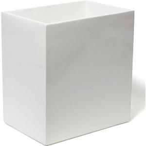 Lacquer Bath Wastebasket, 9.25''Wx10''H, White