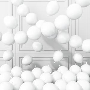 White Link Balloons,120Pcs 6Inch White Latex Linking Balloons for Birthday Baby Shower Wedding Anniversary Party Decorations