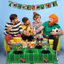 Football Party Decorations,Honeycomb Centerpieces,Triangular flags and rugby-themed and Football Tablecloth, Football Birthday Party Tailgate Party Decorations