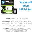 HP 65XL Black High-yield Ink Cartridge for HP Printers | Works with Printer Series: AMP 100, DeskJet 2600, 3700; ENVY 5000 | Eligible for Instant Ink | N9K04AN