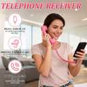 Retro Phone Handset, Cell Phone Receiver with Microphone & Speaker, Type-C Retro Telephone Wired Handsets Style Landline Handle Receiver for Cell Mobile Video Conferences, Calls, Meetings (red)